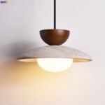 Wooden & Concrete Hanging Lamp