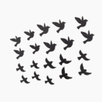 Wooden Pigeon & Sparrow Wall Set