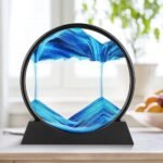 Blue Ocean Moving Sand Art Lamp | Kinetic Wave Mirror Decor