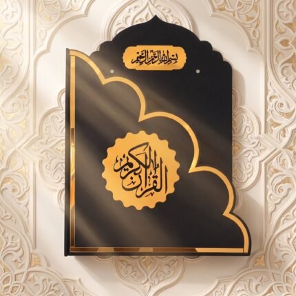Wall Mounted Quran Holder with Golden Acrylic | Kharedly